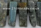 CTD331 Top drilled 10*20mm - 12*35mm sticks labradorite beads