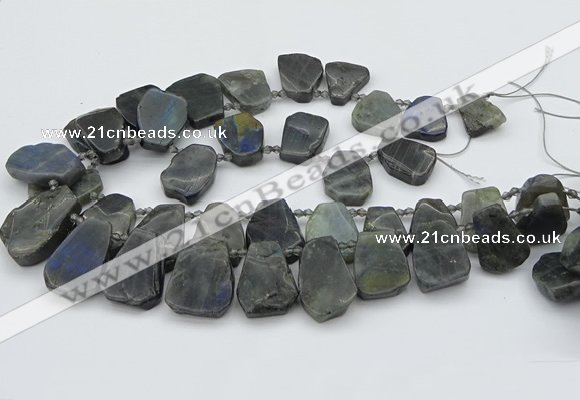 CTD334 Top drilled 15*20mm - 25*30mm freeform labradorite beads