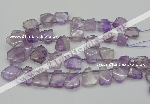 CTD336 Top drilled 15*20mm - 25*30mm freeform amethyst beads