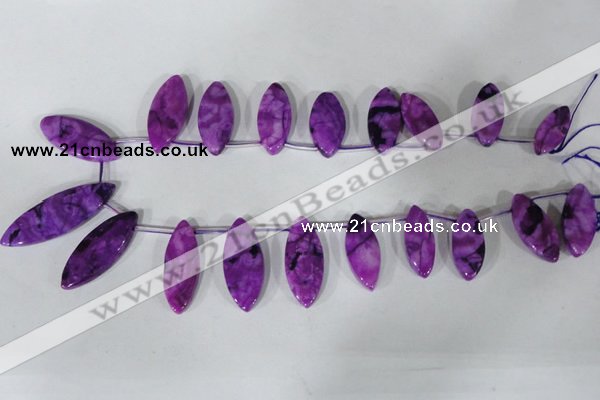CTD34 Top drilled 10*24mm – 17*40mm marquise crazy lace agate beads