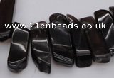 CTD350 Top drilled 10*28mm - 10*50mm wand smoky quartz beads