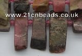 CTD3502 Top drilled 10*25mm - 10*45mm sticks rhodochrosite beads