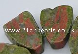 CTD3505 Top drilled 15*20mm - 25*30mm freeform unakite beads