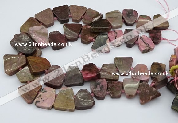 CTD3507 Top drilled 15*20mm - 25*30mm freeform rhodochrosite beads