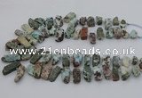 CTD3515 Top drilled 8*15mm - 12*35mm sticks larimar beads