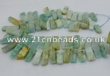 CTD3517 Top drilled 10*20mm - 12*40mm sticks amazonite beads