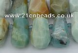 CTD3528 Top drilled 10*15mm - 15*25mm faceted nuggets amazonite beads