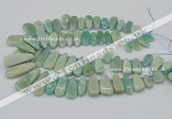 CTD3530 Top drilled 10*22mm - 15*45mm freeform amazonite beads