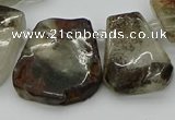 CTD3535 Top drilled 15*20mm - 25*30mm freeform green phantom quartz beads