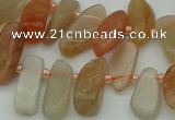 CTD3542 Top drilled 6*16mm - 8*35mm freeform moonstone beads