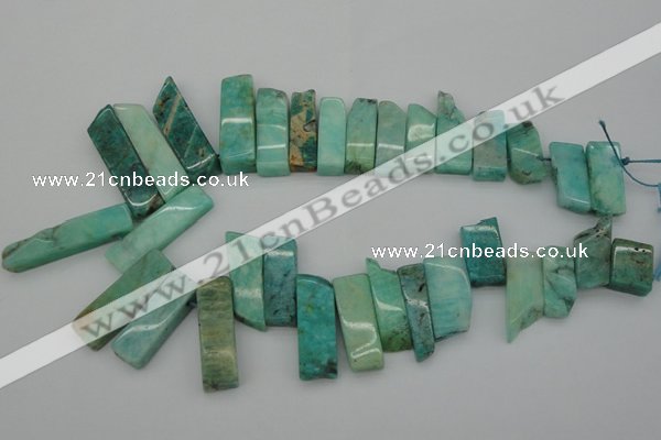 CTD355 Top drilled 10*28mm - 10*50mm wand Russian amazonite beads