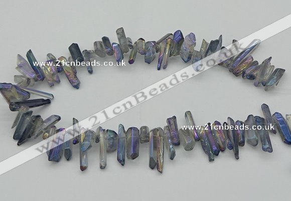 CTD3551 Top drilled 10*20mm - 12*30mm sticks plated quartz beads