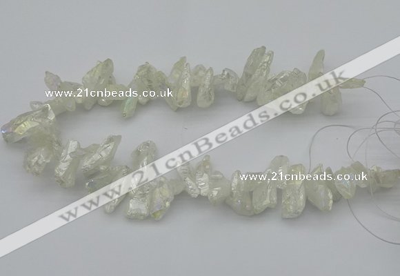 CTD3553 Top drilled 10*20mm - 12*30mm sticks plated quartz beads