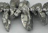 CTD3554 Top drilled 10*20mm - 12*30mm sticks plated quartz beads