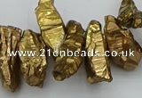 CTD3556 Top drilled 10*20mm - 12*30mm sticks plated quartz beads