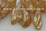 CTD3557 Top drilled 10*20mm - 12*30mm sticks plated quartz beads