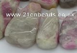 CTD3566 Top drilled 10*20mm - 20*45mm freeform pink tourmaline beads