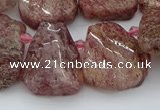 CTD3571 Top drilled 15*20mm - 25*30mm freeform strawberry quartz beads