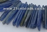 CTD3585 Top drilled 2*15mm - 5*40mm sticks blue kyanite beads