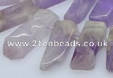 CTD3587 Top drilled 10*20mm - 12*40mm sticks lavender amethyst beads