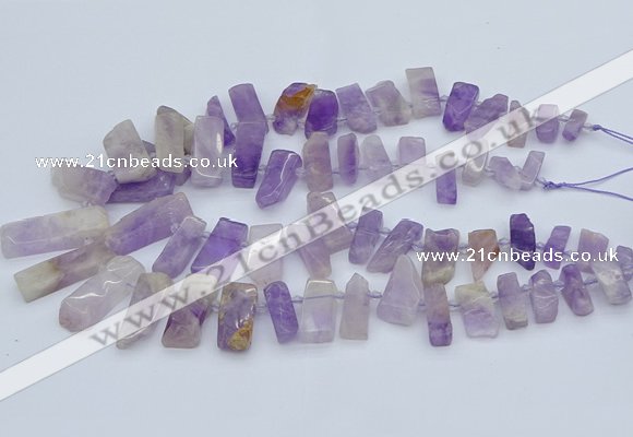 CTD3587 Top drilled 10*20mm - 12*40mm sticks lavender amethyst beads