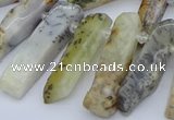 CTD3589 Top drilled 10*20mm - 12*40mm sticks white opal beads