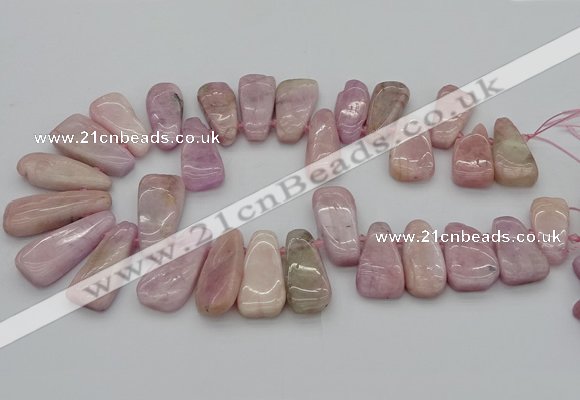 CTD3598 Top drilled 10*22mm - 15*45mm freeform kunzite gemstone beads