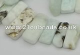 CTD3599 Top drilled 8*15mm - 10*30mm sticks natural larimar beads