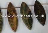 CTD36 Top drilled 10*24mm – 15*50mm marquise brecciated jasper beads