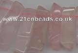 CTD361 Top drilled 10*28mm - 10*50mm wand rose quartz beads