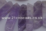 CTD362 Top drilled 10*28mm - 10*50mm wand lavender amethyst beads