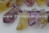 CTD3623 Top drilled 9*18mm - 16*30mm faceted nuggets ametrine beads