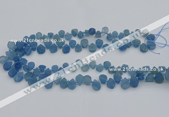 CTD3628 Top drilled 8*10mm - 10*14mm flat teardrop aquamarine beads