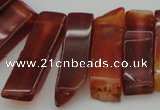 CTD363 Top drilled 10*28mm - 10*55mm wand red agate beads