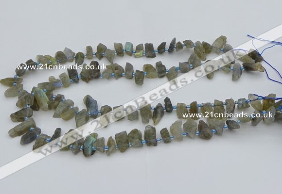 CTD3631 Top drilled 6*15mm - 10*20mm nuggets labradorite beads