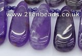 CTD3646 Top drilled 10*20mm - 15*45mm freeform matte amethyst beads