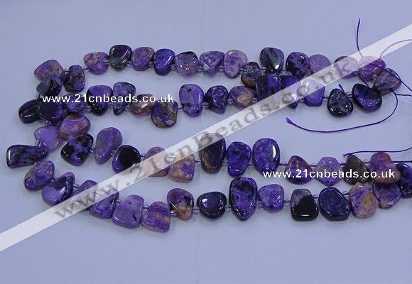 CTD3652 Top drilled 10*14mm - 15*20mm freeform charoite beads