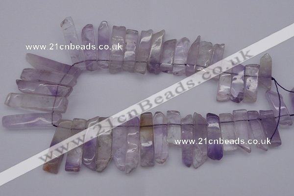 CTD366 Top drilled 10*25mm - 10*45mm wand amethyst beads