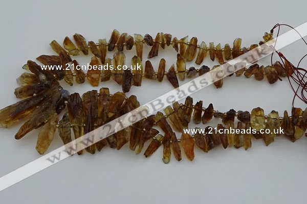 CTD3668 Top drilled 6*11mm - 11*35mm sticks quartz beads