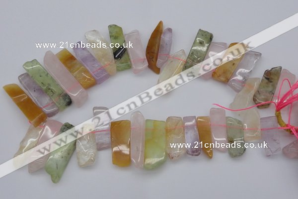 CTD367 Top drilled 10*25mm - 10*45mm wand multicolor quartz beads