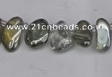 CTD3672 Top drilled 5*8mm - 10*14mm freeform plated white crystal beads