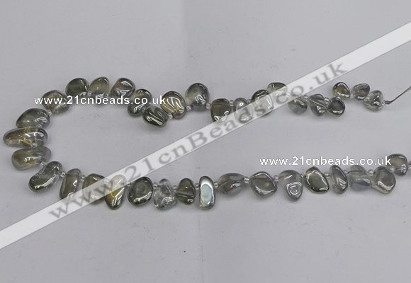 CTD3672 Top drilled 5*8mm - 10*14mm freeform plated white crystal beads