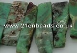 CTD368 Top drilled 10*25mm - 10*45mm wand Australia chrysoprase beads