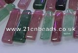 CTD3691 Top drilled 6*16mm - 8*40mm sticks mixed strawberry quartz beads