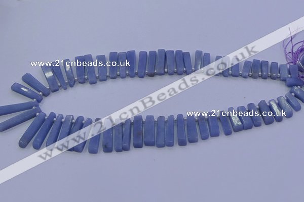 CTD3694 Top drilled 6*15mm - 8*35mm sticks blue angel skin gemstone beads