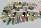 CTD3698 Top drilled 10*20mm - 12*40mm sticks mixed gemstone beads