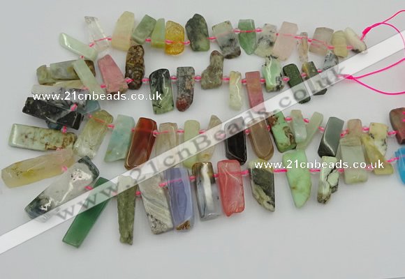 CTD3698 Top drilled 10*20mm - 12*40mm sticks mixed gemstone beads