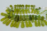 CTD3702 Top drilled 10*20mm - 15*45mm freeform Korean jade beads