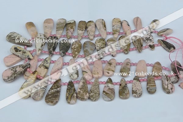 CTD3715 Top drilled 10*20mm - 15*45mm freeform rhodochrosite beads