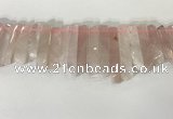 CTD3721 Top drilled 8*20mm - 10*50mm sticks rose quartz beads